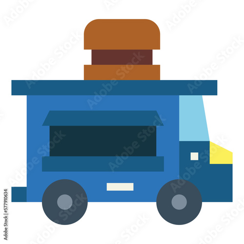 hamburger stand flat icon style