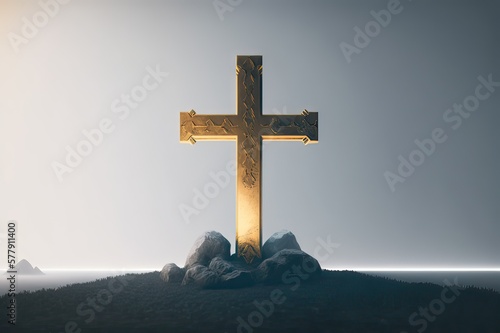 Religious Cross - Concept for Faith and Prayer. Photo generative AI photo