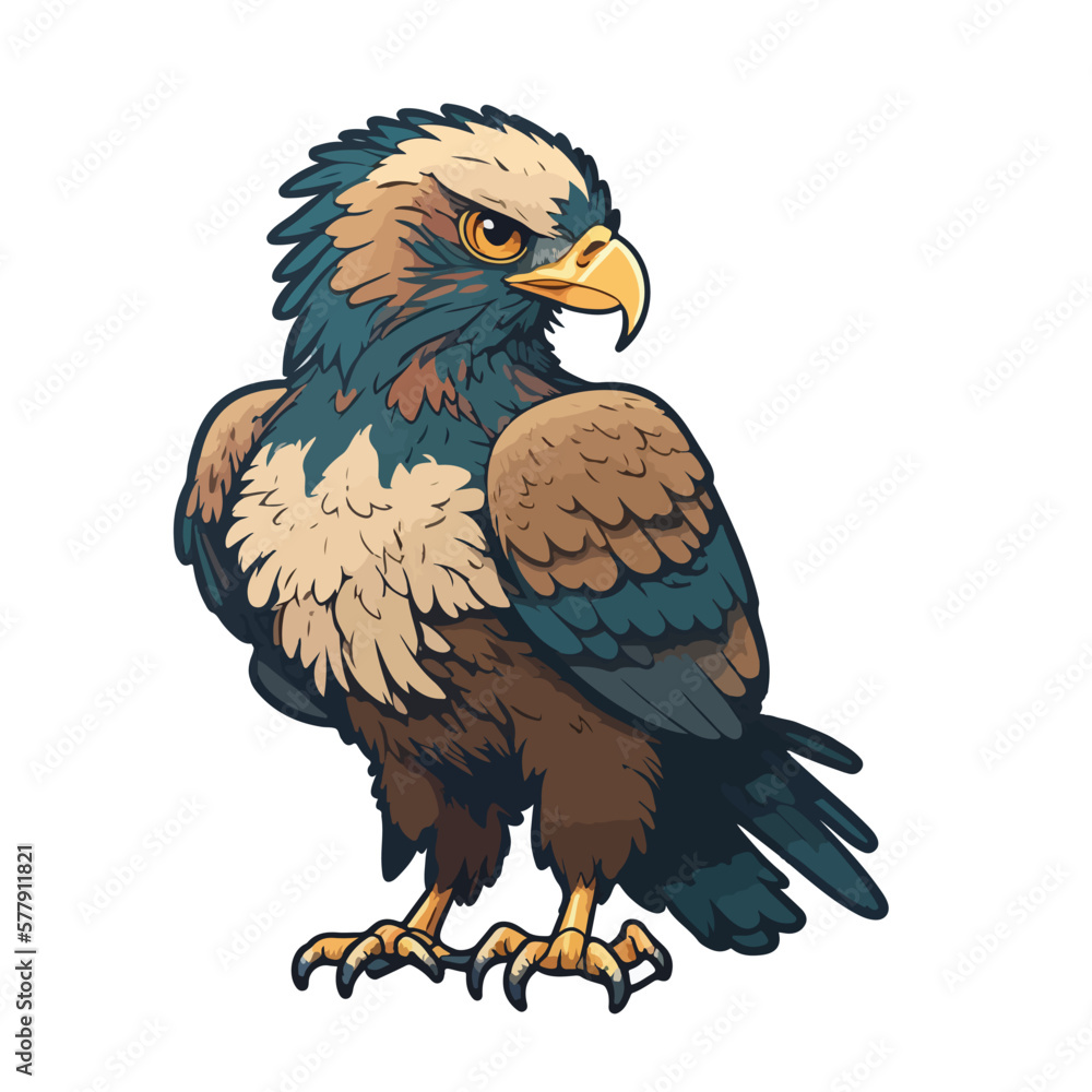 Naklejka premium cute eagle cartoon style