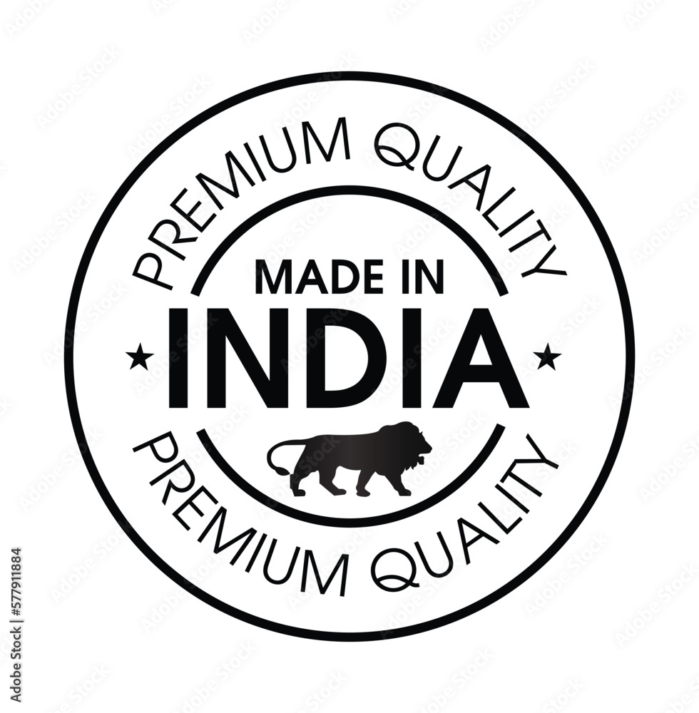 'premium quality, made in India'vector icon, black in color, make in India abstract 'premium quality, made in India'vector icon, black in color, make in India abstract