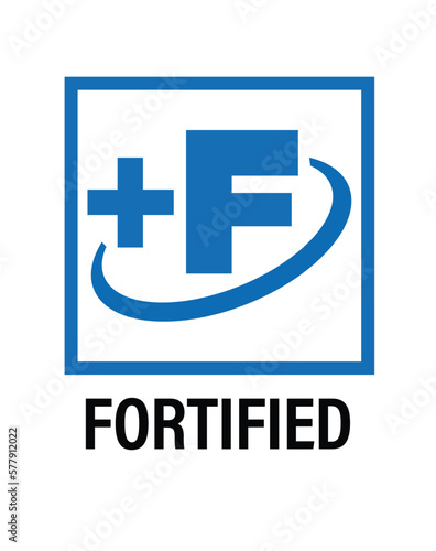 fortified vector icon, blue in color photo