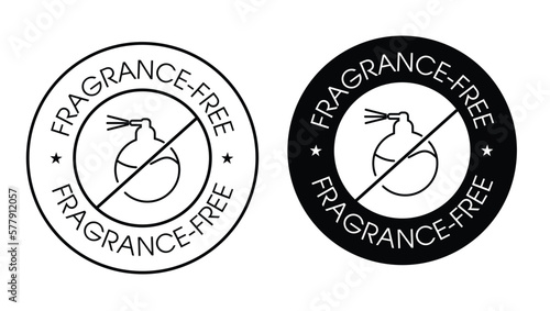 fragrance free vector icon set, black in color, perfume free abstract