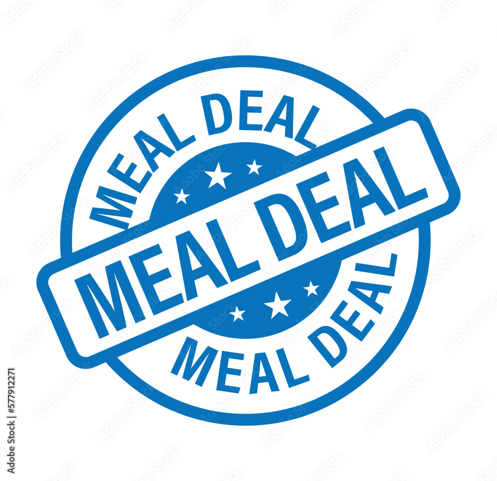meal deal vector icon, blue in color