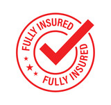 fully insured vector icon, red in color