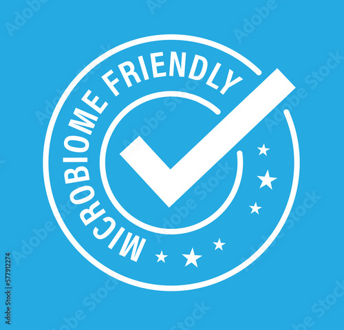 microbiome friendly abstract. microbiome friendly vector icon isolated on blue background