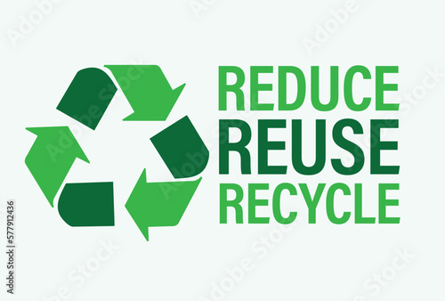 Reduce Reuse Recycle vector symbol set, flat icon