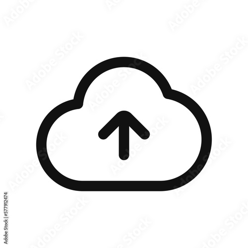 Editable vector cloud upload icon. Black, line style, transparent white background. Part of a big icon set family. Perfect for web and app interfaces, presentations, infographics, etc