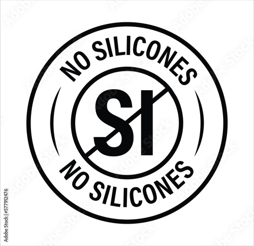 no silicone vector icon, black in color.  silicone free abstract