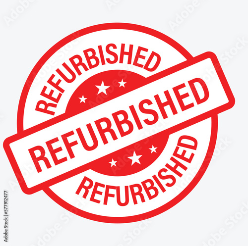 refurbished vector icon, red in color