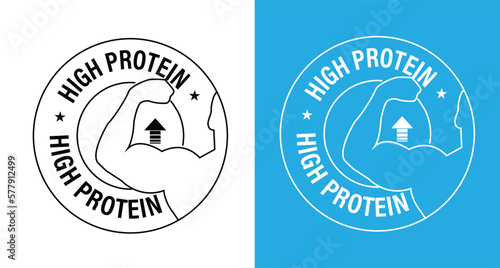 high protein vector icon set, blue and black in color 