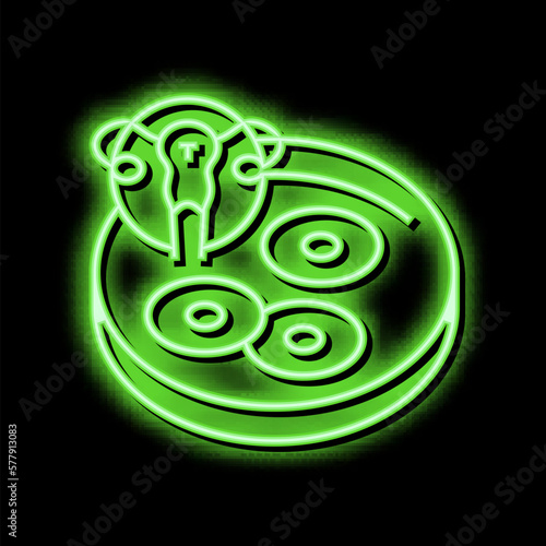 egg cell preparation neon glow icon illustration