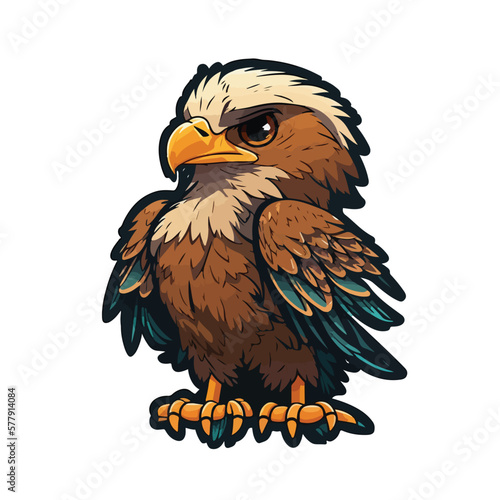 cute eagle cartoon style