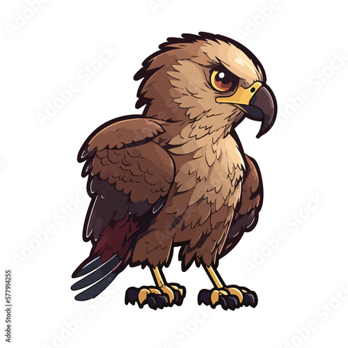 cute eagle cartoon style