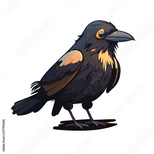 cute crow cartoon style