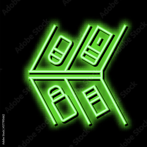 market parking neon glow icon illustration