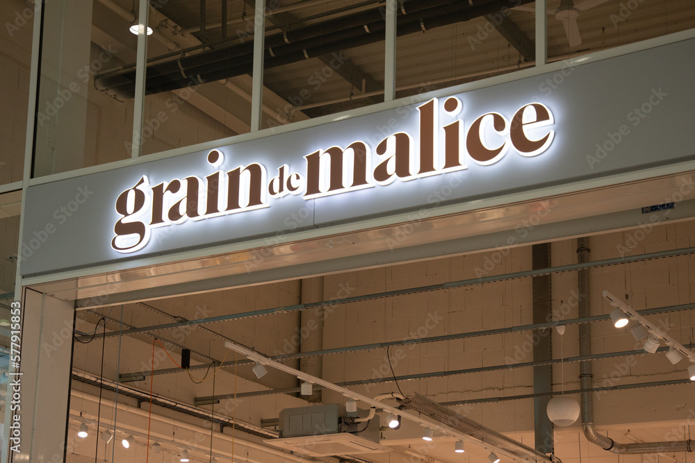 Foto de grain de malice gdm facade brand sign and text shop logo store