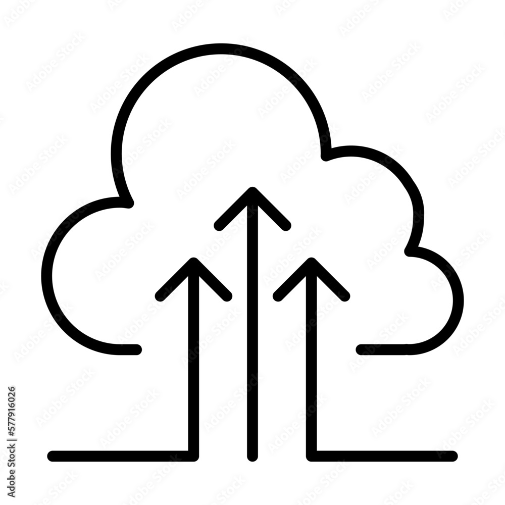 Cloud computer line icon Cloud computer line icon