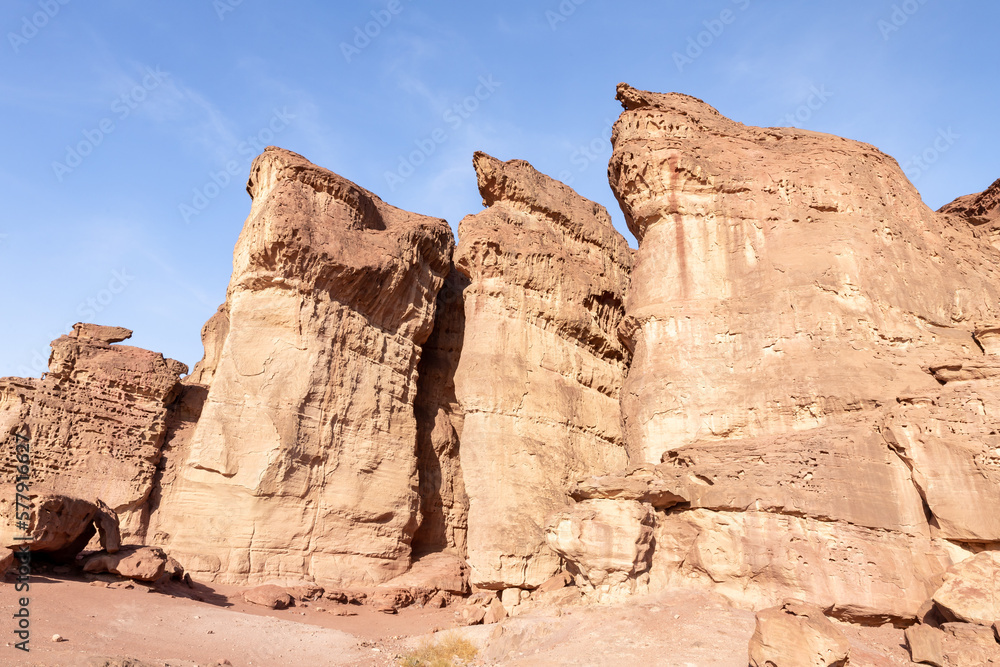Famous Pillars of King Solomon in the national park Timna, near the city of Eilat, in southern Israel Famous Pillars of King Solomon in the national park Timna, near the city of Eilat, in southern Israel
