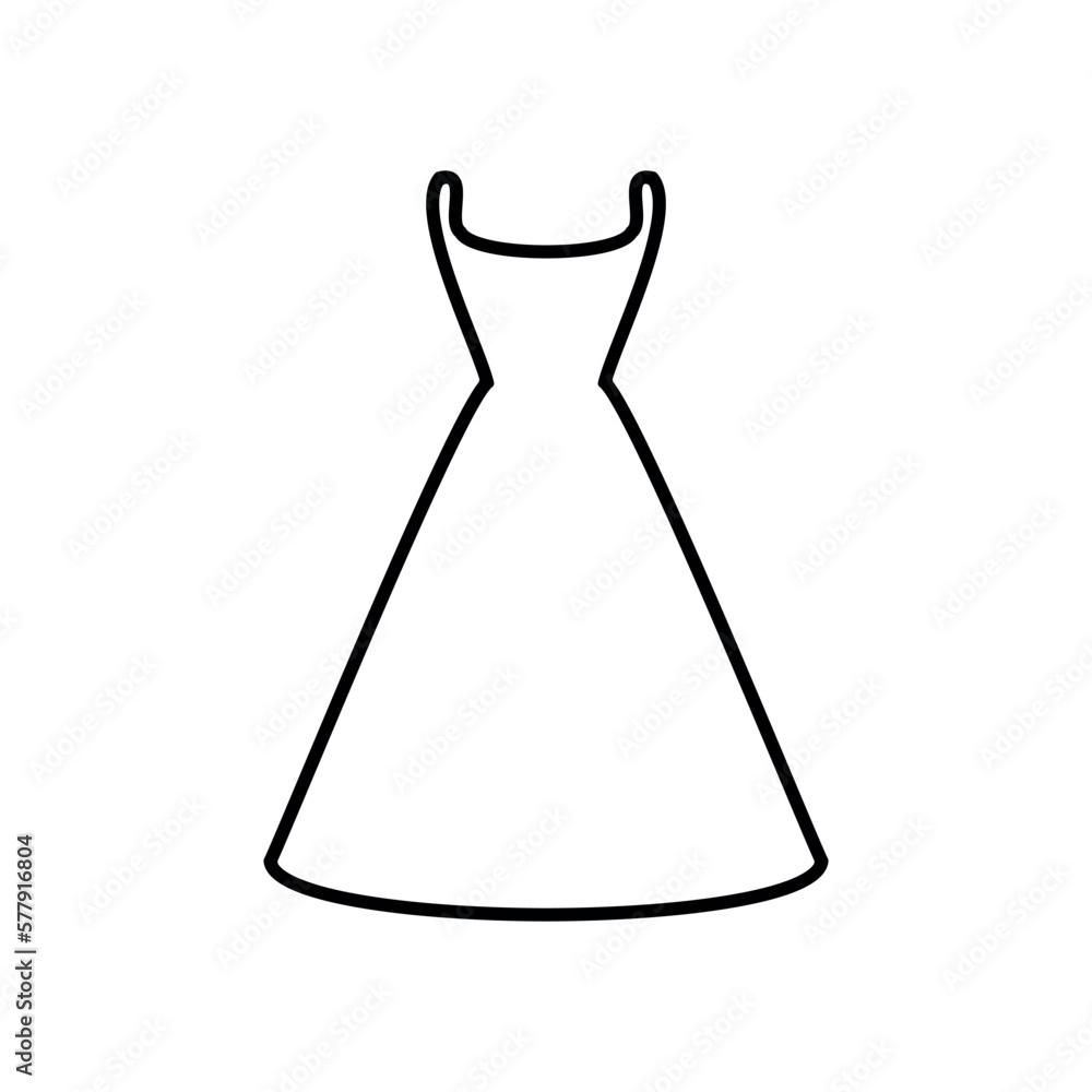 Dress icon on white. Dress icon on white.