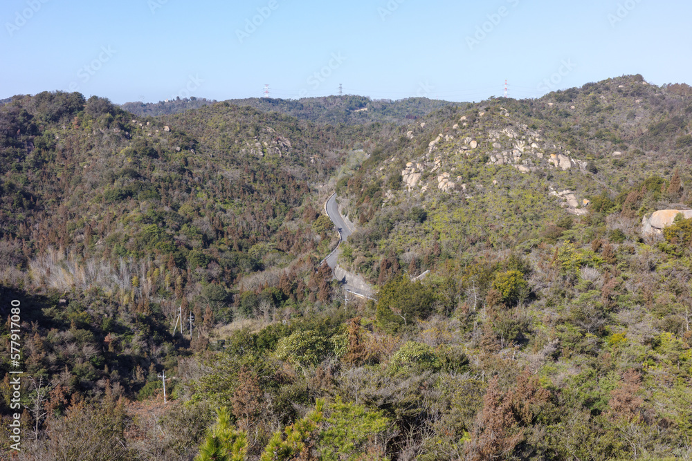 日本の岡山県玉野市の天狗山の美しい風景 日本の岡山県玉野市の天狗山の美しい風景