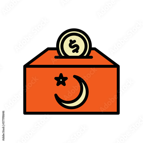 icon Alms, Alms Giving, icon Ramadan Kareem, vector illustration, editable color