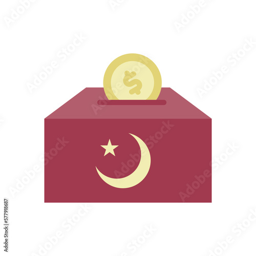 icon Alms, Alms Giving, icon Ramadan Kareem, vector illustration, editable color