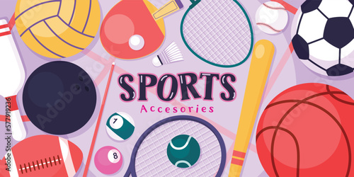 National Sports Day, Sports Equipment, Vector, Illustration