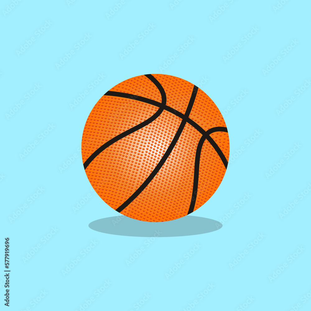 orange basketball on a blue background