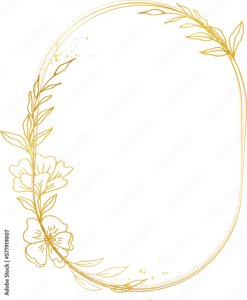 Elegant gold floral border for invitation Elegant gold floral border for invitation