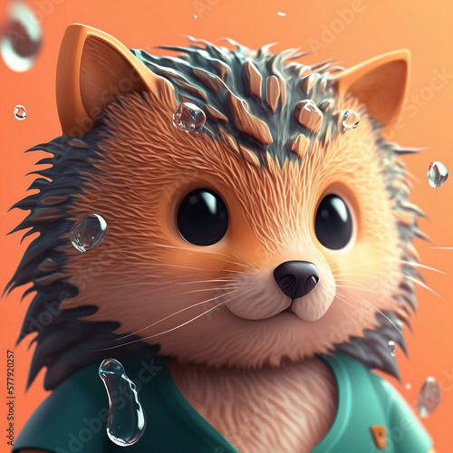 Avatar combining hedgehog and cat created by Generative AI