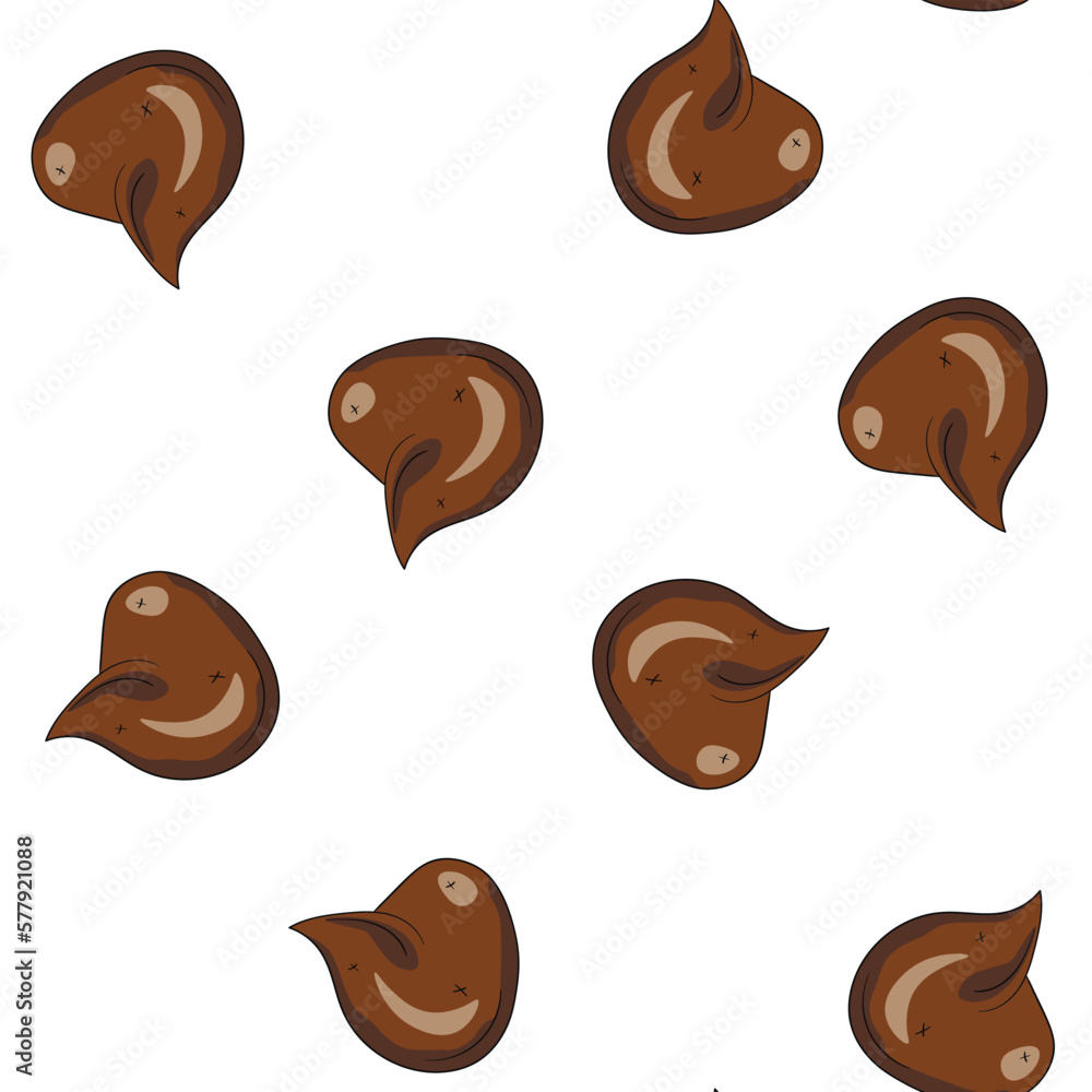 Seamless pattern with kawaii poop on white background. Cartoon poo, feces icons. Shit patterns, evil turd. Vector illustration for invitation, poster, card, fabric, textile. Doodle style