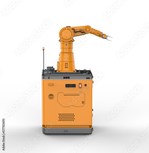 Portable orange robotic arm with station module