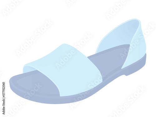 Blue woman strap sandal. vector