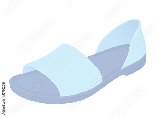 Blue woman strap sandal. vector photo