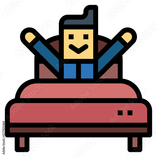 wake up filled outline icon style