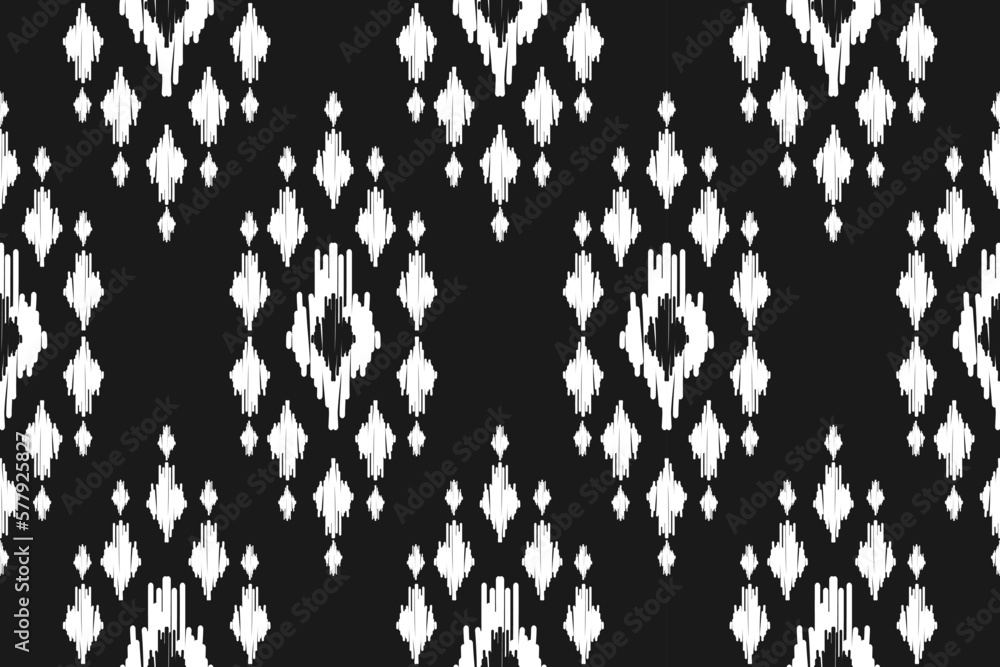 Ethnic ikat seamless pattern in tribal. American, Mexican style. Aztec geometric ornament print. Design for background, wallpaper, illustration, fabric, clothing, carpet, textile, batik, embroidery.