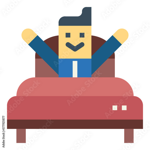 wake up flat icon style
