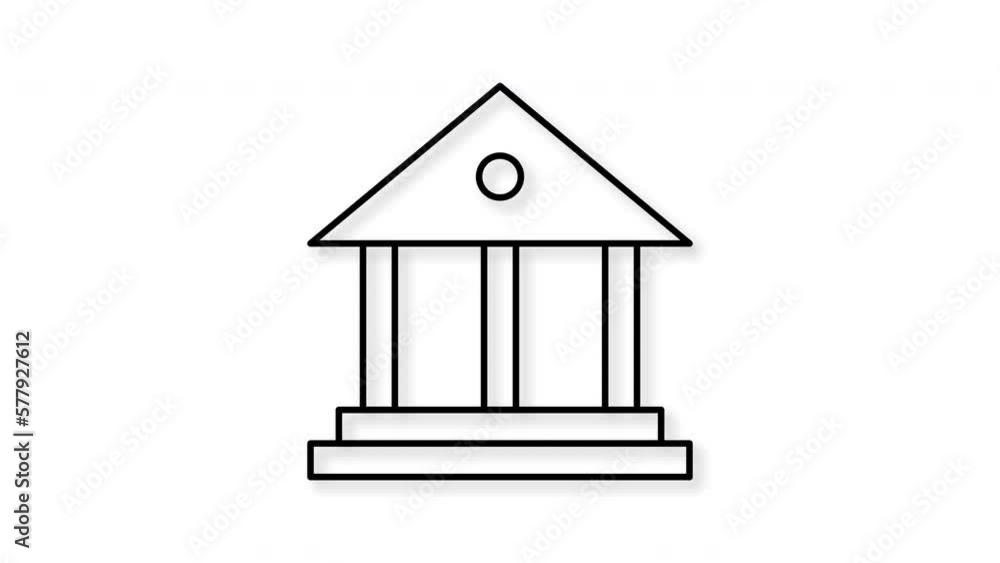 Bank building icon animation. motion graphics. Bank building icon animation. motion graphics.