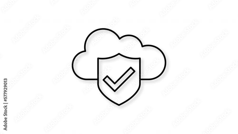 Secured cloud computing. icon animation. motion graphics. Secured cloud computing. icon animation. motion graphics.