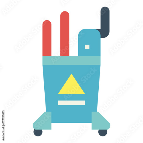 trolly cleaning flat icon style