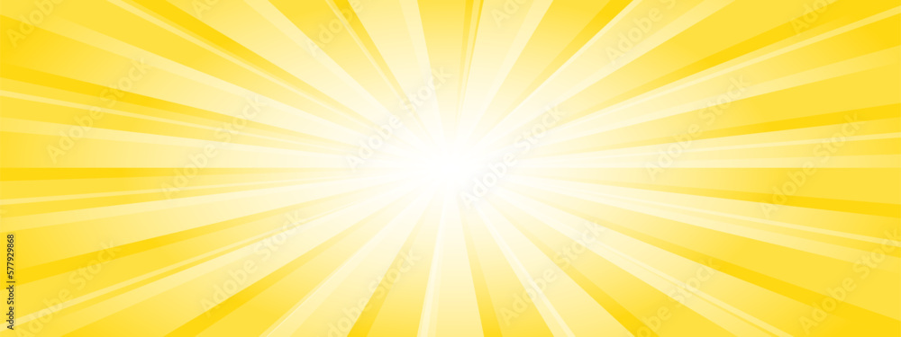 Obraz premium 集中線 シンプル 使いやすい 横 横長 オレンジ 黄色 金色