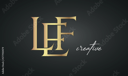 luxury letters LEF golden logo icon premium monogram, creative royal logo design