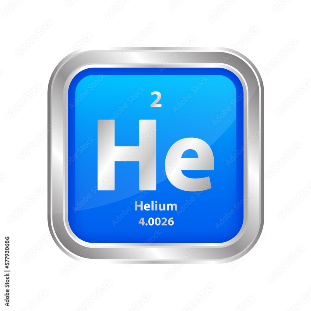 Icon structure Helium (He) number 1 chemical element square blue line silver. Chemical element of the periodic table. Sign with atomic number. Study in science for education. 3D vector illustration. Icon structure Helium (He) number 1 chemical element square blue line silver. Chemical element of the periodic table. Sign with atomic number. Study in science for education. 3D vector illustration.