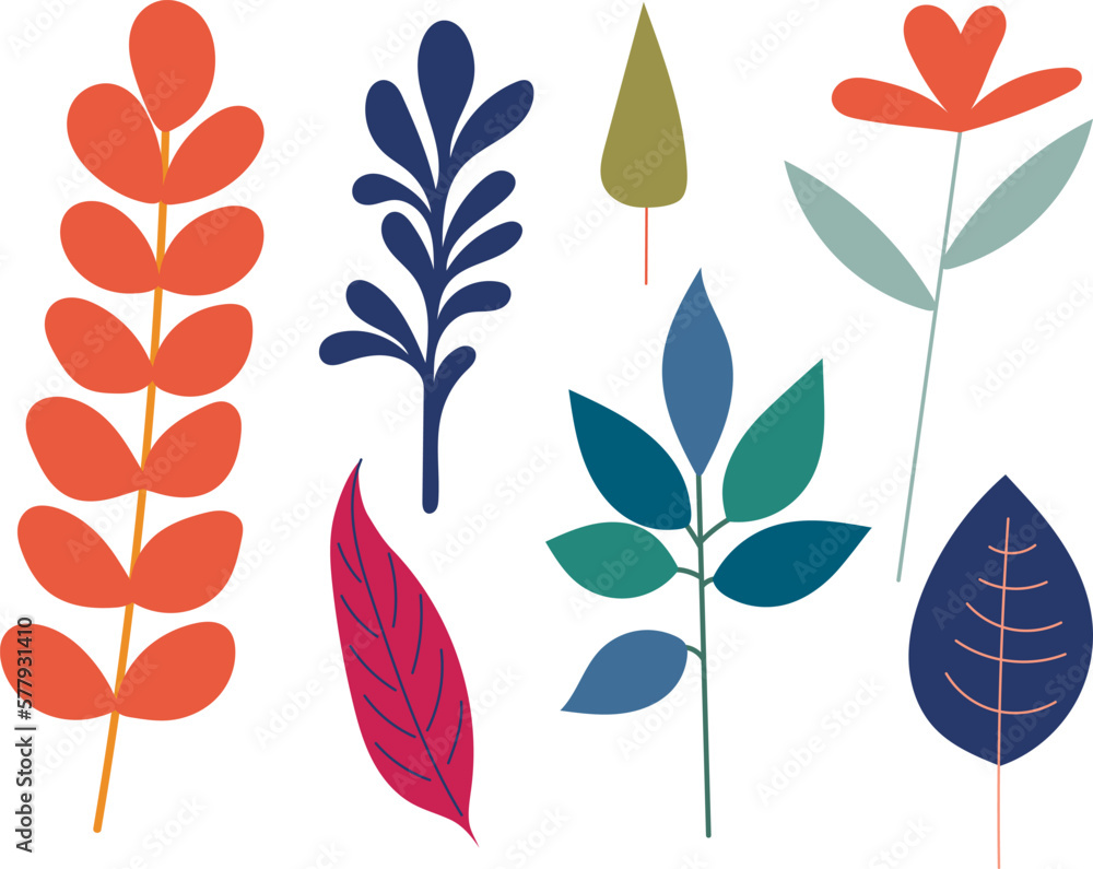 Fototapeta premium plants on white background isolated vector