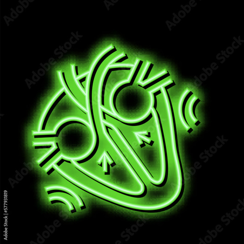 systole disease neon glow icon illustration