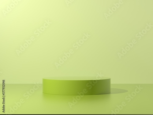Green podium abstract composition for product presentation eye level 3d render 3d illustration photo