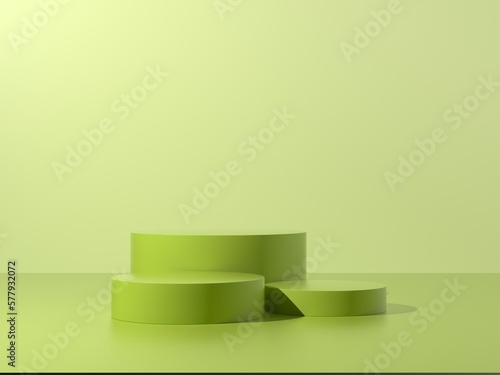 Fotografija Green podium abstract composition for product presentation eye level 3d render 3
