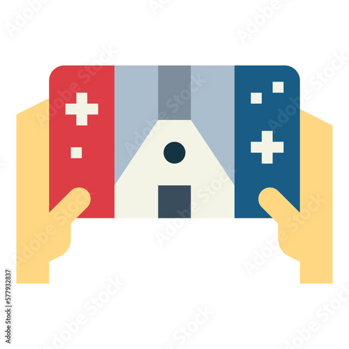 simulator game flat icon style