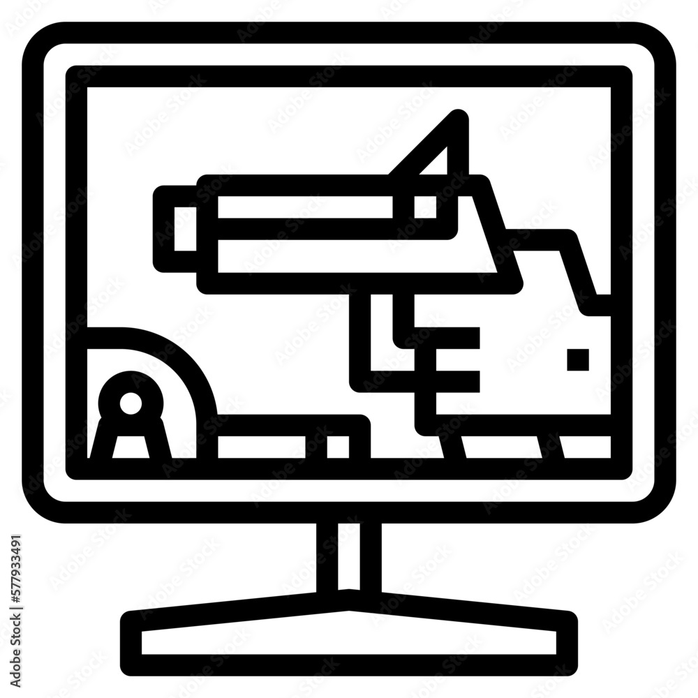 shooting game line icon style shooting game line icon style