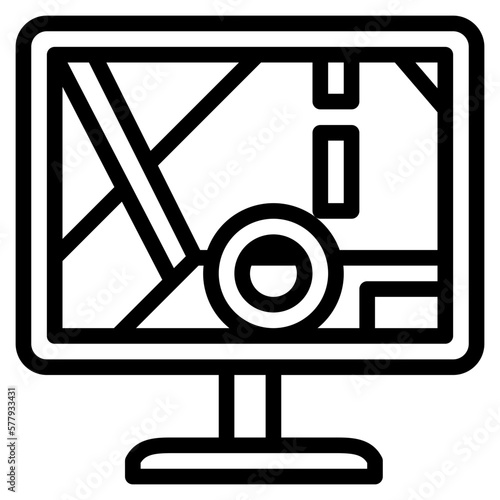 driving simulator line icon style